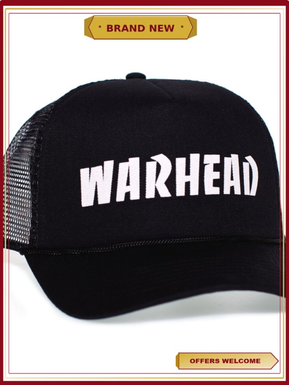 Unisex Heavy Metal Snapback Trucker Hat Adjustable Poly Cotton